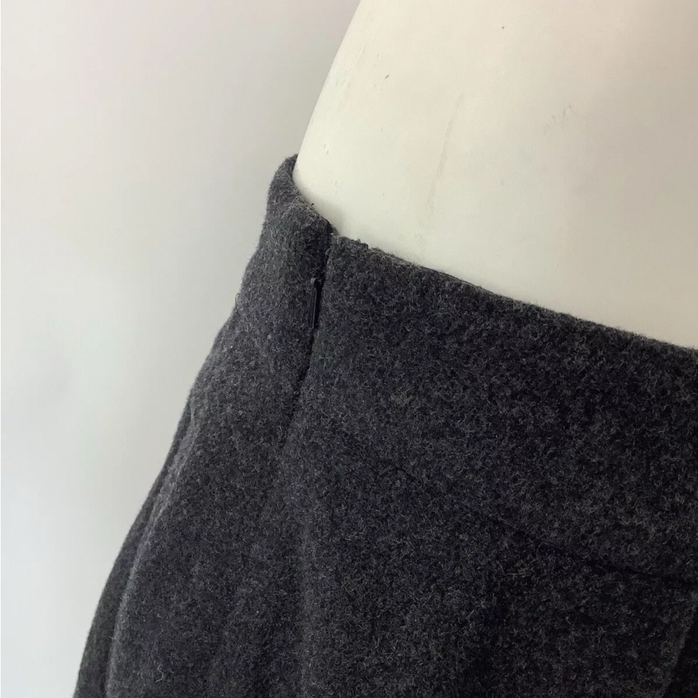 Anthropologie Sz 8 Flared Wool Blend Embroidered Skirt Charcoal Gray Retro - Picture 5 of 6